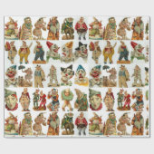Große Vintage Clowns Geschenkpapier (Flach)