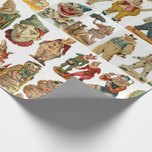 Große Vintage Clowns Geschenkpapier (Ecke)