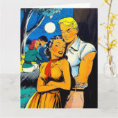 Große Vintage-Comics-Karte Karte (Gelbe Blume)
