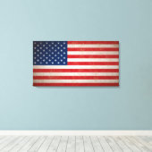 Große Vintage Grunge Style American Flag Leinwand (Insitu (Holzboden))