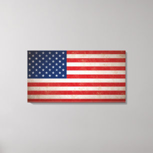 Große Vintage Grunge Style American Flag Leinwand