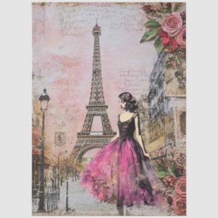 Große Vintage Inspiriert Girl in Paris Seidenpapier