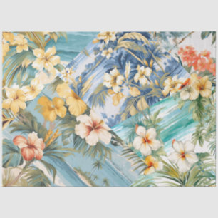 Große Vintage Inspirierte Ozeanflora Seidenpapier