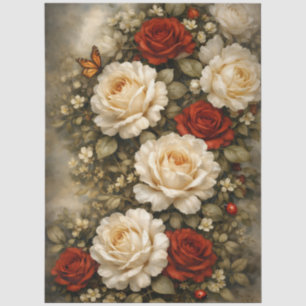 Große Vintage-inspirierte Rosen im viktorianischen Seidenpapier