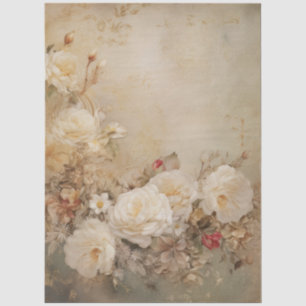 Große Vintage Inspirierte Rosen und Weiße Rosen Seidenpapier