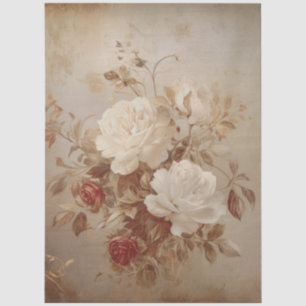 Große Vintage Inspirierte Rosen und Weiße Rosen Seidenpapier