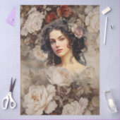 Große Vintage Inspirierte Viktorianische Era Lady  Seidenpapier (Basteln)