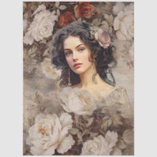 Große Vintage Inspirierte Viktorianische Era Lady Seidenpapier