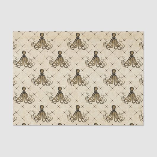 Große Vintage Kraken Seidenpapier (Vorderseite)