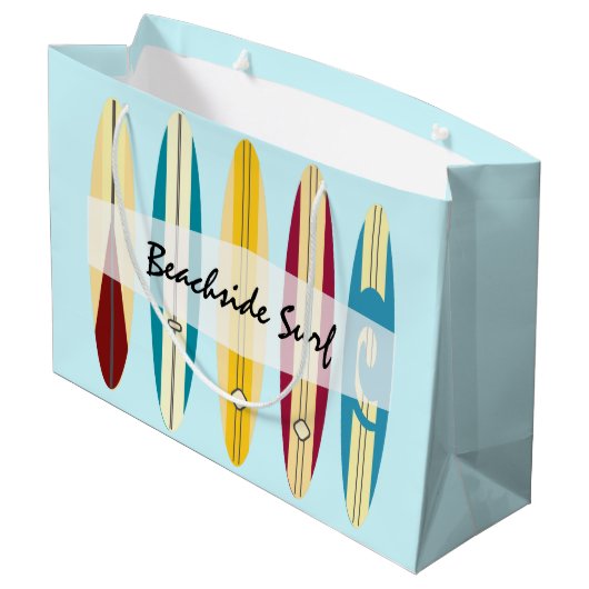 Große Vintage Longboards Geschenktüte (Rückseite Schrägansicht)