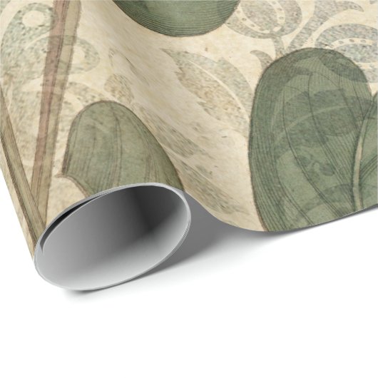 Große Vintage Rosa Blume Geschenkpapier (Rolleneckpunkt)