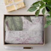 Große Vintage rosa Blume mit Music Decoupage Seidenpapier (Geschenk)