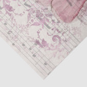 Große Vintage rosa Blume mit Music Decoupage Seidenpapier (Detail)