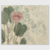 Große Vintage-Rosa-Blumen Geschenkpapier (Flach)
