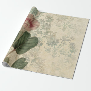 Große Vintage-Rosa-Blumen Geschenkpapier