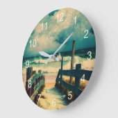 Große Vintage Strandsäulenuhr Große Wanduhr (Winkel)