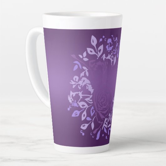 Große Violett-Rose Latte Tasse (Linke Ecke)