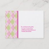 Große Visitenkarten des Damengolf-Lehrers Visitenkarte (Rückseite)