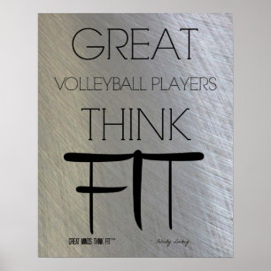 Große Volleyball-Spieler denken gut - Stahl Poster