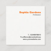 Große Vorstöße - Platz - Orange Quadratische Visitenkarte (Rückseite)