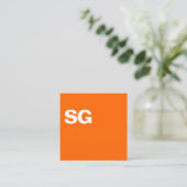Große Vorstöße - Platz - Orange Quadratische Visitenkarte (Stehend Vorderseite)