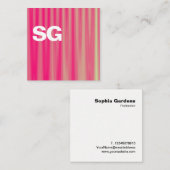 Große Vorstöße - Platz - rosa Flecken Quadratische Visitenkarte (Vorne/Hinten)