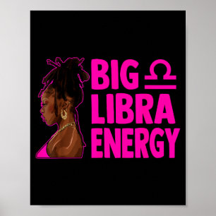 Große Waage Energie Geburtstag Gelockte Frau Stern Poster