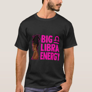 Große Waage Energie Geburtstag Gelockte Frau Stern T-Shirt
