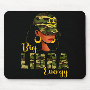 Große Waage Energie Tarnung Schwarz Frau Mütze Ste Mousepad