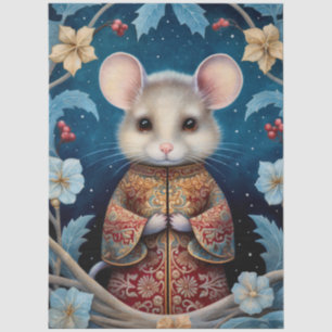Große Wald-Maus & Florals Dekoupage Seidenpapier