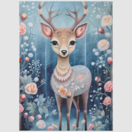 Große Wälder Fawn & Florals Dekoupage Seidenpapier