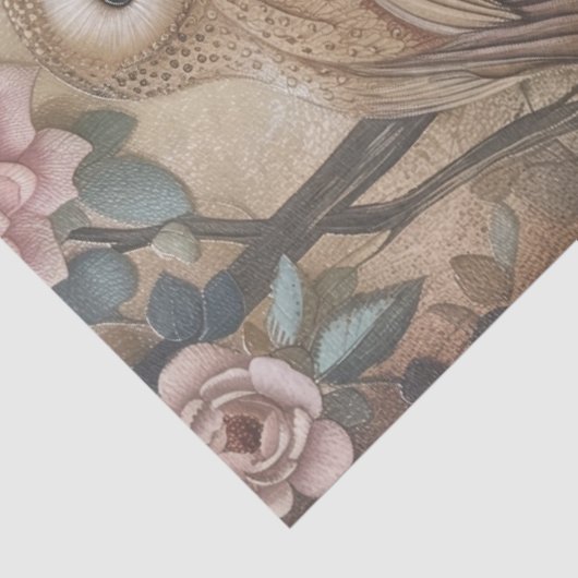 Große Wälder Florals & Owls Dekoupage Seidenpapier (Ausschnitt)