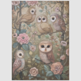 Große Wälder Florals & Owls Dekoupage Seidenpapier