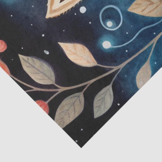 Große Wälder Fox & Florals Dekoupage Seidenpapier (Ausschnitt)