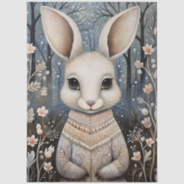 Große Waldkaninchen & Florals Dekoupage Seidenpapier