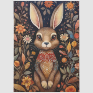Große Waldkaninchen & Florals Dekoupage Seidenpapier