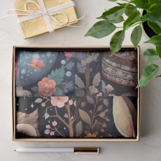 Große Waldtiere mit Blumenbeete Seidenpapier (Geschenk)