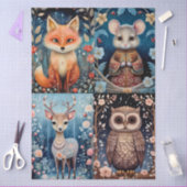 Große Waldtiere mit Blumenbeete Seidenpapier (Basteln)