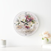 Große Wall-Uhr mit Malerei von Viktorianischem Tee Große Wanduhr (Zuhause)