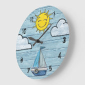 Große Wanduhr Driftwood Beach mit Zahlen. (Winkel)