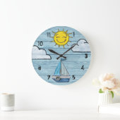 Große Wanduhr Driftwood Beach mit Zahlen. (Zuhause)