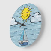 Große Wanduhr Driving wood Beach Design (Winkel)