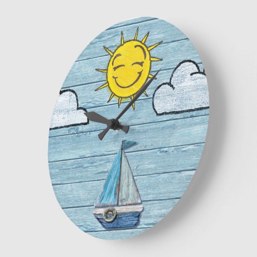 Große Wanduhr Driving wood Beach Design (Winkel)