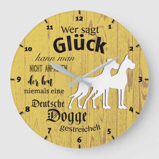 Große Wanduhr mit Doggenschaft (Vorderseite)
