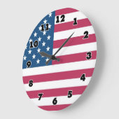 Große Wanduhr unter amerikanischer Flagge (Winkel)