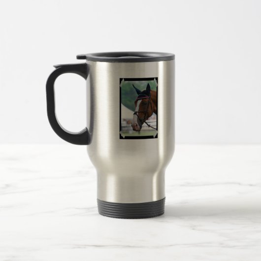 Große Warmblood Pferdereise-Tasse Reisebecher (Links)