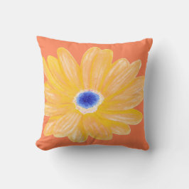 Große, warme gelbe Blume Kissen