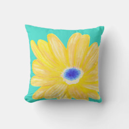 Große, warme gelbe Blume Kissen