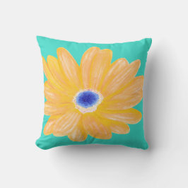 Große, warme gelbe Blume Kissen
