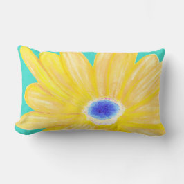 Große, warme gelbe Blume Lendenkissen